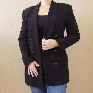 Valerie Stevens Vintage Black Wool Oversize Blazer